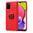 Custodia Silicone Ultra Sottile Morbida Cover con Magnetico Anello Supporto JM1 per Samsung Galaxy A03s Rosso