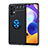Custodia Silicone Ultra Sottile Morbida Cover con Magnetico Anello Supporto JM1 per Samsung Galaxy A32 4G Blu e Nero