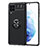 Custodia Silicone Ultra Sottile Morbida Cover con Magnetico Anello Supporto JM1 per Samsung Galaxy F62 5G Nero