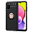 Custodia Silicone Ultra Sottile Morbida Cover con Magnetico Anello Supporto JM1 per Samsung Galaxy M02s Oro e Nero