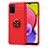 Custodia Silicone Ultra Sottile Morbida Cover con Magnetico Anello Supporto JM1 per Samsung Galaxy M02s Rosso