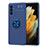 Custodia Silicone Ultra Sottile Morbida Cover con Magnetico Anello Supporto JM1 per Samsung Galaxy Quantum2 5G Blu