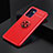 Custodia Silicone Ultra Sottile Morbida Cover con Magnetico Anello Supporto JM2 per OnePlus Nord CE 2 5G Rosso