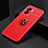 Custodia Silicone Ultra Sottile Morbida Cover con Magnetico Anello Supporto JM2 per Oppo A56S 5G Rosso