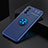 Custodia Silicone Ultra Sottile Morbida Cover con Magnetico Anello Supporto JM2 per Oppo A74 4G Blu