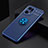 Custodia Silicone Ultra Sottile Morbida Cover con Magnetico Anello Supporto JM2 per Oppo Find X5 Pro 5G Blu