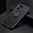 Custodia Silicone Ultra Sottile Morbida Cover con Magnetico Anello Supporto JM2 per Oppo Find X5 Pro 5G Nero