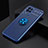 Custodia Silicone Ultra Sottile Morbida Cover con Magnetico Anello Supporto JM2 per Oppo K9X 5G Blu