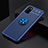 Custodia Silicone Ultra Sottile Morbida Cover con Magnetico Anello Supporto JM2 per Samsung Galaxy A03s Blu