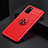 Custodia Silicone Ultra Sottile Morbida Cover con Magnetico Anello Supporto JM2 per Samsung Galaxy A03s Rosso