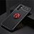 Custodia Silicone Ultra Sottile Morbida Cover con Magnetico Anello Supporto JM2 per Samsung Galaxy A15 4G Rosso e Nero
