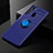 Custodia Silicone Ultra Sottile Morbida Cover con Magnetico Anello Supporto JM2 per Samsung Galaxy A21 Blu