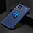 Custodia Silicone Ultra Sottile Morbida Cover con Magnetico Anello Supporto JM2 per Samsung Galaxy A22 4G Blu