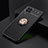 Custodia Silicone Ultra Sottile Morbida Cover con Magnetico Anello Supporto JM2 per Samsung Galaxy A22 4G Oro e Nero