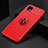 Custodia Silicone Ultra Sottile Morbida Cover con Magnetico Anello Supporto JM2 per Samsung Galaxy A22 5G Rosso