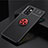 Custodia Silicone Ultra Sottile Morbida Cover con Magnetico Anello Supporto JM2 per Samsung Galaxy A52 4G Rosso e Nero