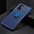 Custodia Silicone Ultra Sottile Morbida Cover con Magnetico Anello Supporto JM2 per Samsung Galaxy A72 4G Blu