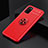 Custodia Silicone Ultra Sottile Morbida Cover con Magnetico Anello Supporto JM2 per Samsung Galaxy F02S SM-E025F Rosso