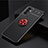 Custodia Silicone Ultra Sottile Morbida Cover con Magnetico Anello Supporto JM2 per Samsung Galaxy S23 FE 5G Rosso e Nero