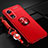 Custodia Silicone Ultra Sottile Morbida Cover con Magnetico Anello Supporto JM3 per Oppo A1 5G Rosso