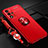 Custodia Silicone Ultra Sottile Morbida Cover con Magnetico Anello Supporto JM3 per Oppo A93s 5G Rosso