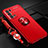 Custodia Silicone Ultra Sottile Morbida Cover con Magnetico Anello Supporto JM3 per Oppo Reno6 Pro 5G Rosso