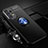 Custodia Silicone Ultra Sottile Morbida Cover con Magnetico Anello Supporto JM3 per Samsung Galaxy A13 4G Blu e Nero