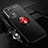 Custodia Silicone Ultra Sottile Morbida Cover con Magnetico Anello Supporto JM3 per Samsung Galaxy A13 4G Rosso e Nero