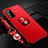 Custodia Silicone Ultra Sottile Morbida Cover con Magnetico Anello Supporto JM3 per Samsung Galaxy S20 Rosso