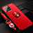 Custodia Silicone Ultra Sottile Morbida Cover con Magnetico Anello Supporto per Apple iPhone 15 Pro Max Rosso