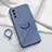 Custodia Silicone Ultra Sottile Morbida Cover con Magnetico Anello Supporto per Oppo A53s 5G Grigio Lavanda