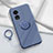 Custodia Silicone Ultra Sottile Morbida Cover con Magnetico Anello Supporto per Oppo A97 5G Grigio Lavanda