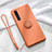 Custodia Silicone Ultra Sottile Morbida Cover con Magnetico Anello Supporto per Oppo F15 Arancione