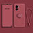 Custodia Silicone Ultra Sottile Morbida Cover con Magnetico Anello Supporto per Oppo K10 5G India Rosso