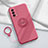 Custodia Silicone Ultra Sottile Morbida Cover con Magnetico Anello Supporto per Oppo K9 5G Rosso