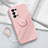 Custodia Silicone Ultra Sottile Morbida Cover con Magnetico Anello Supporto per Oppo Reno6 Pro 5G Rosa