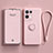 Custodia Silicone Ultra Sottile Morbida Cover con Magnetico Anello Supporto per Oppo Reno8 Pro+ Plus 5G Rosa