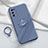 Custodia Silicone Ultra Sottile Morbida Cover con Magnetico Anello Supporto per Realme V15 5G Grigio Lavanda