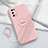 Custodia Silicone Ultra Sottile Morbida Cover con Magnetico Anello Supporto per Realme V15 5G Rosa