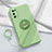 Custodia Silicone Ultra Sottile Morbida Cover con Magnetico Anello Supporto per Realme V15 5G Verde Pastello