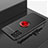 Custodia Silicone Ultra Sottile Morbida Cover con Magnetico Anello Supporto per Samsung Galaxy A71 4G A715 Rosso e Nero