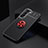 Custodia Silicone Ultra Sottile Morbida Cover con Magnetico Anello Supporto per Samsung Galaxy S24 Plus 5G Rosso e Nero