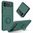 Custodia Silicone Ultra Sottile Morbida Cover con Magnetico Anello Supporto per Samsung Galaxy Z Flip3 5G