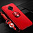 Custodia Silicone Ultra Sottile Morbida Cover con Magnetico Anello Supporto per Vivo X50 Lite Rosso