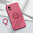 Custodia Silicone Ultra Sottile Morbida Cover con Magnetico Anello Supporto per Vivo X60 5G Rosso Rosa