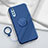 Custodia Silicone Ultra Sottile Morbida Cover con Magnetico Anello Supporto per Vivo Y7s Blu