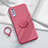 Custodia Silicone Ultra Sottile Morbida Cover con Magnetico Anello Supporto per Vivo Y7s Rosso