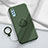 Custodia Silicone Ultra Sottile Morbida Cover con Magnetico Anello Supporto per Vivo Y7s Verde Notte