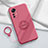 Custodia Silicone Ultra Sottile Morbida Cover con Magnetico Anello Supporto per Xiaomi Mi 12T 5G Rosa Caldo