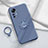 Custodia Silicone Ultra Sottile Morbida Cover con Magnetico Anello Supporto per Xiaomi Mi 12T Pro 5G Grigio Lavanda